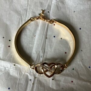 Gold Tone Heart Infinity Bracelet